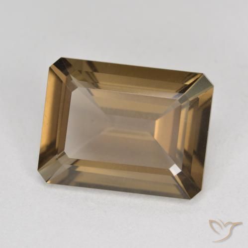 5.38 ct Brown Smoky Quartz Stone, Natural Smoky Quartz in Octagon Step Cut Shape for Sale