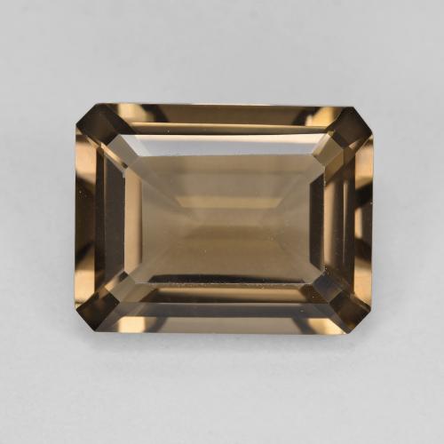 13.1 x 10.1mm Octagon / Emerald Cut Brown Smoky Quartz from Brazil, Weight of 5.67ct, Natural untreated Gemstone in VVS-VS Clarity, 1pc Octagon Step Cut Smoky Quartz - Color: Gingerbread Brown, Mohs Hardness of 7 suitable for daily wear jewelry, Photo A