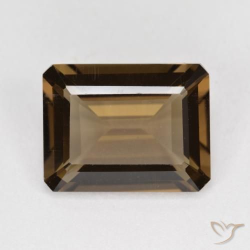 5.37ct Natural Gingerbread Brown Smoky Quartz, Emerald Cut, VVS-VS