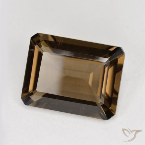 5.37 ct Brown Smoky Quartz Stone, Natural Smoky Quartz in Octagon Step Cut Shape for Sale