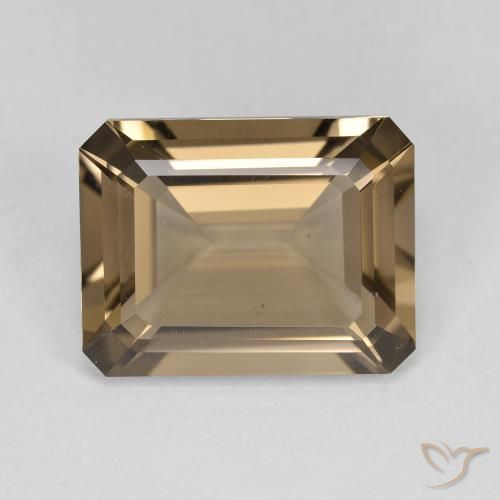 5.51ct Natural Medium-Light Brown Smoky Quartz, Emerald Cut, VVS-VS