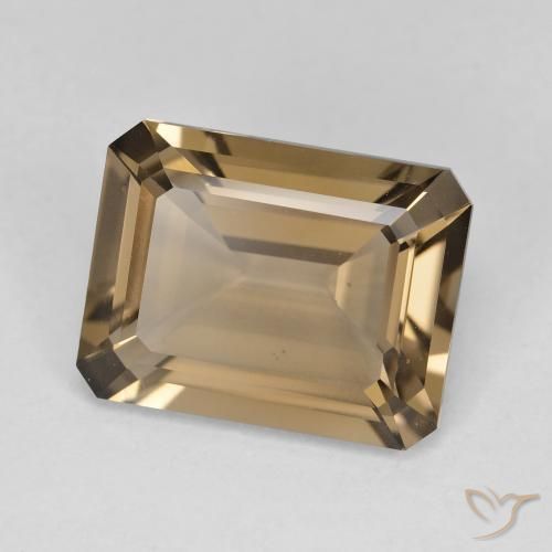 5.51 ct Brown Smoky Quartz Stone, Natural Smoky Quartz in Octagon Step Cut Shape for Sale