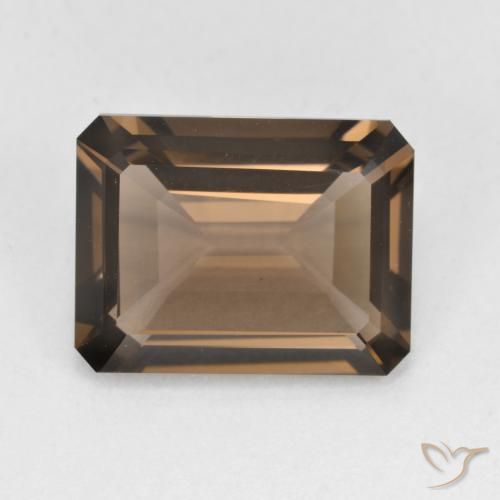 5.39ct Natural Gingerbread Brown Smoky Quartz, Emerald Cut, VVS-VS