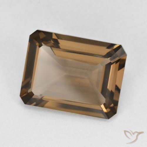 5.39 ct Brown Smoky Quartz Stone, Natural Smoky Quartz in Octagon Step Cut Shape for Sale