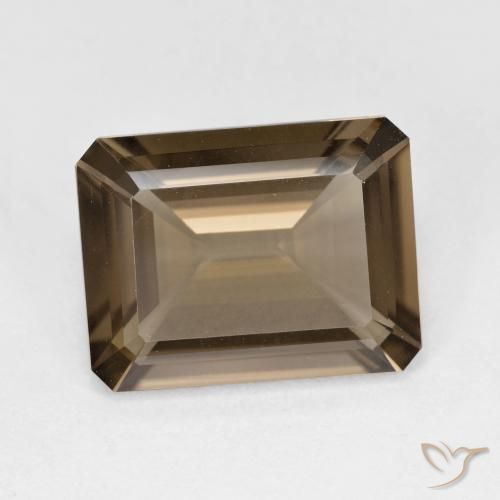 5.20ct Natural Light Brown Smoky Quartz, Emerald Cut, VVS-VS