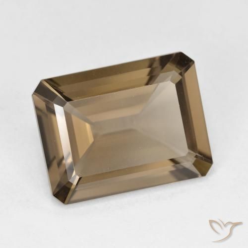 5.20 ct Brown Smoky Quartz Stone, Natural Smoky Quartz in Octagon Step Cut Shape for Sale