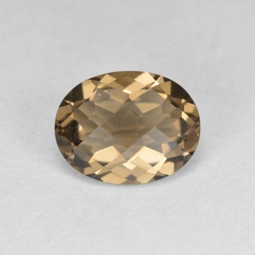 Medium-Light Brown Smoky Quartz Gem - 1.8ct Oval Checkerboard (ID: 583698)