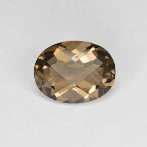 Marrón cálido Cuarzo Ahumado Gema - 1.7ct Forma de Tablero de Ajedrez Óvalo (ID: 583699)
