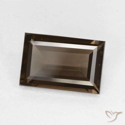 3.45 ct Brown Smoky Quartz Stone, Natural Smoky Quartz in Baguette Facet Shape for Sale