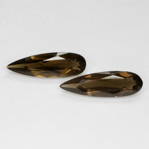 Chocolate Brown Smoky Quartz Gem - 1.7ct Pear Facet (ID: 583853)