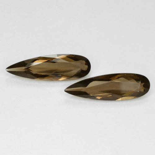 Warm Brown Smoky Quartz Gem - 1.8ct Pear Facet (ID: 583855)
