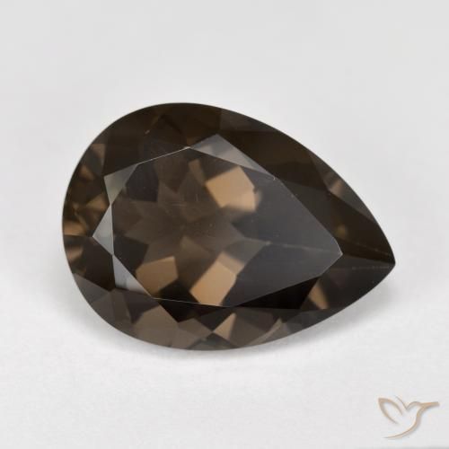 6.28ct Natural Umber Brown Smoky Quartz, Pear Shape, VS
