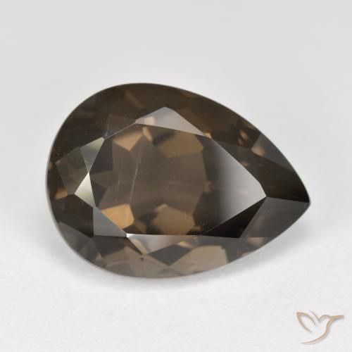 6.95ct Natural Chocolate Brown Smoky Quartz, Pear Shape, VS