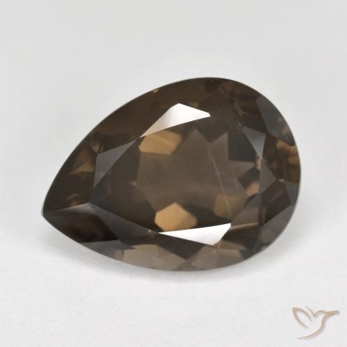6.95 ct Brown Smoky Quartz Stone, Natural Smoky Quartz in Pear Facet Shape for Sale