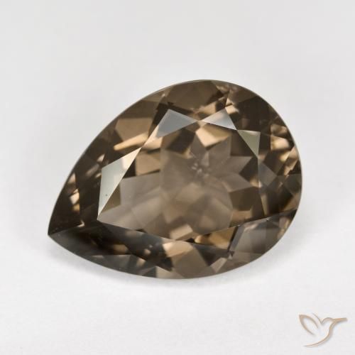 6.19ct Natural Warm Brown Smoky Quartz, Pear Shape, VVS-VS