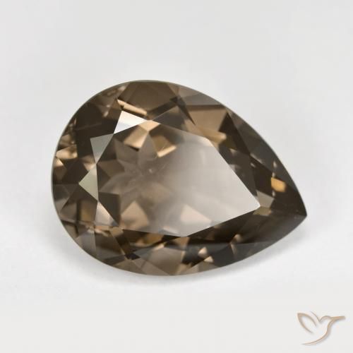6.19 ct Brown Smoky Quartz Stone, Natural Smoky Quartz in Pear Facet Shape for Sale