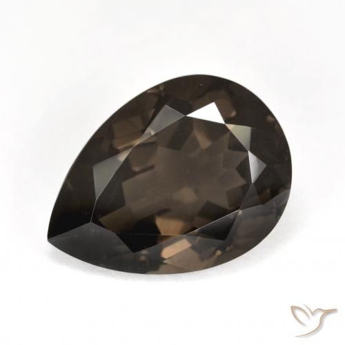 6.50ct Natural Medium Brown Smoky Quartz, Pear Shape, VS