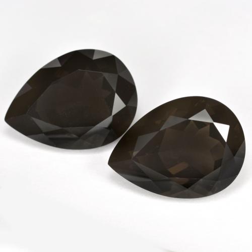 Dark Brown Smoky Quartz Gem - 6.3ct Pear Facet (ID: 587782)
