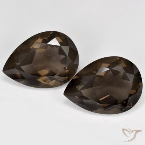 12.6 ct Pear Cut Smoky Quartz, 15.1 x 11 mm From Brazil, Photo A