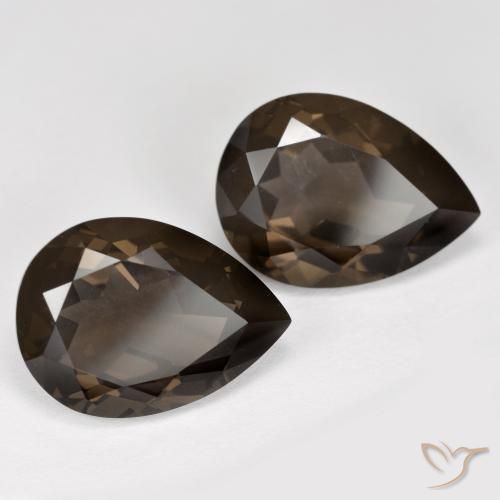 12.60 ctw Brown Smoky Quartz Stones, Natural Smoky Quartz in Pear Facet Shape for Sale
