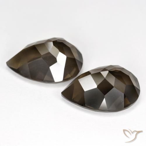 Smoky Quartz Gemstones in 15.1 x 11 mm Size for Sale, Smoky Quartz Stones in Brown Color