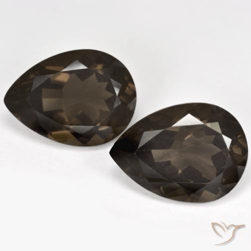 12.85 ct Pear Cut Smoky Quartz, 15.1 x 11 mm From Brazil, Photo A