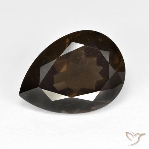 6.21ct Natural Chocolate Brown Smoky Quartz, Pear Shape, VVS-VS