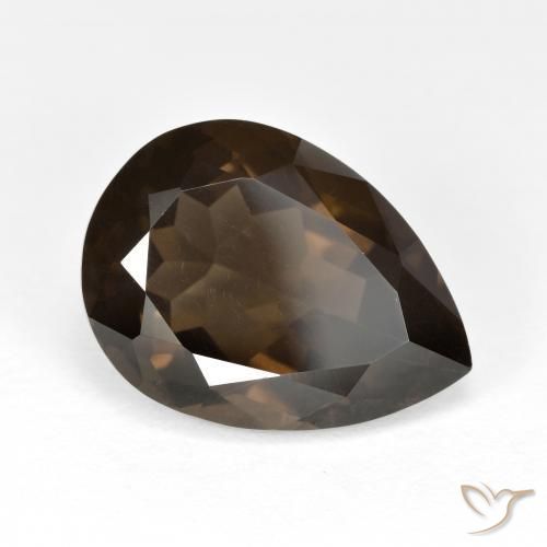 6.74ct Natural Brown Smoky Quartz, Pear Shape, VVS-VS