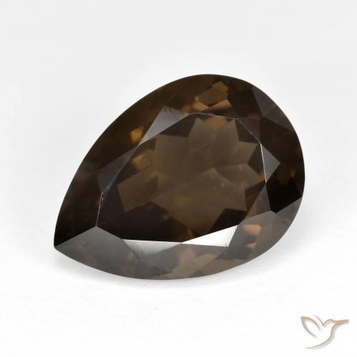 6.74 ct Brown Smoky Quartz Stone, Natural Smoky Quartz in Pear Facet Shape for Sale