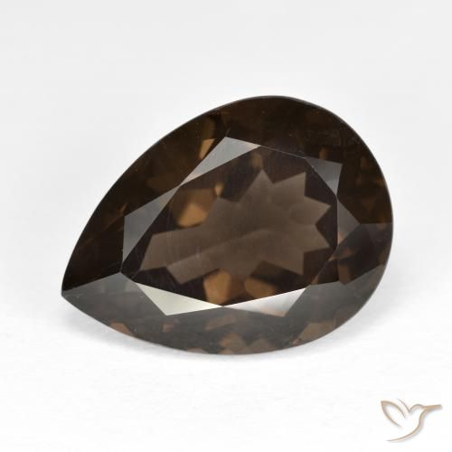 6.71ct Natural Brown Smoky Quartz, Pear Shape, VVS-VS
