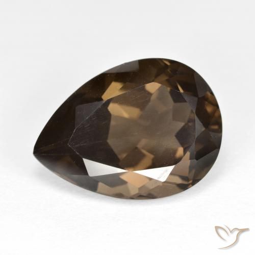 6.51ct Natural Chocolate Brown Smoky Quartz, Pear Shape, VVS-VS