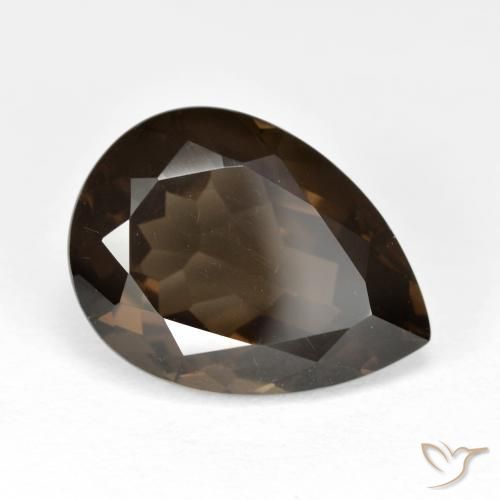 6.79ct Natural Medium Brown Smoky Quartz, Pear Shape, VVS-VS