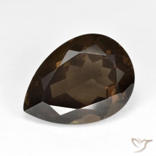 6.79 ct Brown Smoky Quartz Stone, Natural Smoky Quartz in Pear Facet Shape for Sale