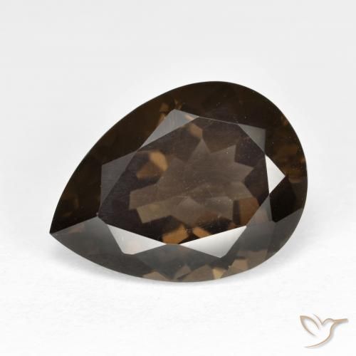 6.29ct Natural Brown Smoky Quartz, Pear Shape, VVS-VS
