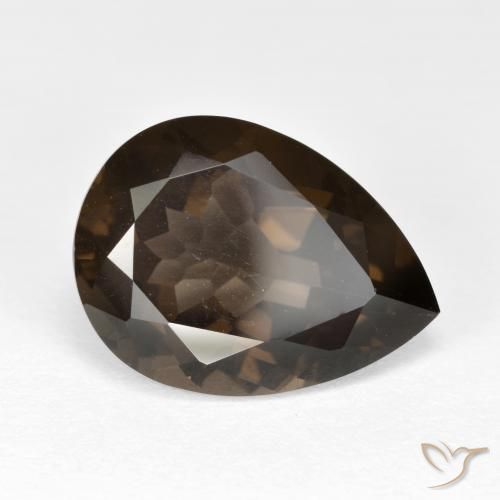 6.29 ct Brown Smoky Quartz Stone, Natural Smoky Quartz in Pear Facet Shape for Sale