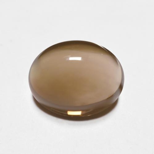 Medium Brown Smoky Quartz Gem - 3.1ct Oval Cabochon (ID: 590682)