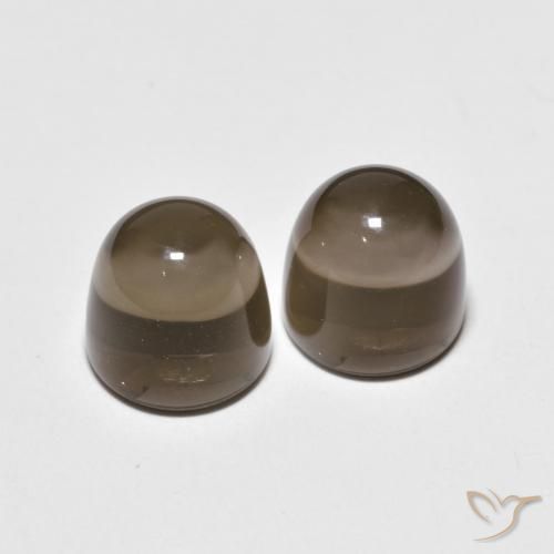 7.95 ctw Brown Smoky Quartz Stones, Natural Smoky Quartz in Round Cabochon Shape for Sale