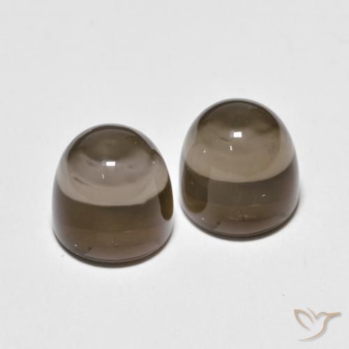 8.19 ctw Brown Smoky Quartz Stones, Natural Smoky Quartz in Round Cabochon Shape for Sale