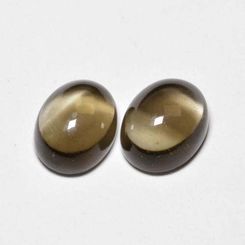 Coffee Brown Smoky Quartz Gem - 3.2ct Oval Cabochon (ID: 590832)