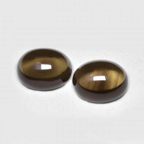 Golden Brown Smoky Quartz Gem - 3.1ct Oval Cabochon (ID: 590834)