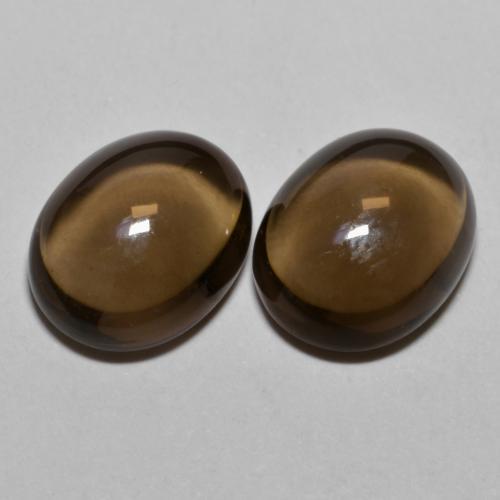 Warm Brown Smoky Quartz Gem - 2.4ct Oval Cabochon (ID: 590881)