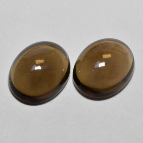Deep Brown Smoky Quartz Gem - 2.3ct Oval Cabochon (ID: 590883)