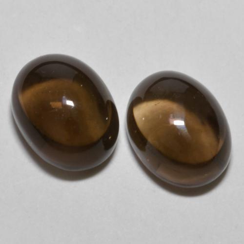 Medium Brown Smoky Quartz Gem - 1.5ct Oval Cabochon (ID: 590886)