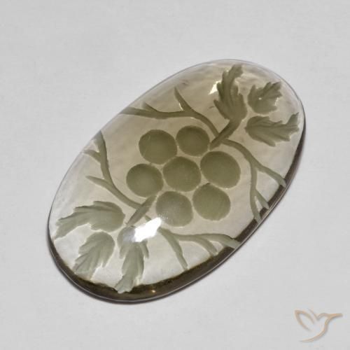 28.18 ct Brown Smoky Quartz Stone, Natural Smoky Quartz in Carved Oval Shape for Sale