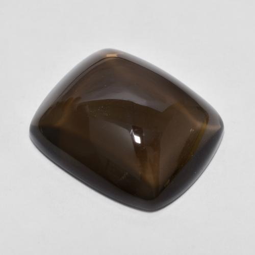 Deep Brown Smoky Quartz Gem - 17.8ct Cushion Cabochon (ID: 591669)