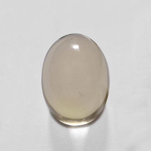 7.9 x 5.9mm Oval Brown Smoky Quartz from Brazil, Weight of 1.77ct, Natural untreated Gemstone in Transparent Clarity, 1pc Oval Cabochon Smoky Quartz - Color: Light Wood Brown, Mohs Hardness of 7 suitable for daily wear jewelry, Photo A