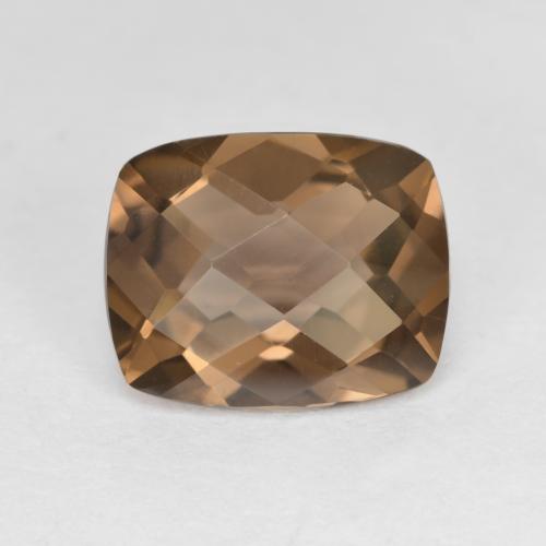 Brun moyen Quartz Fumé gemme - 2.5ct Coussin damier (ID: 593302)
