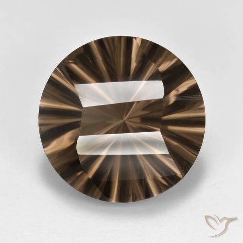 7.75 ct Brown Smoky Quartz Stone, Natural Smoky Quartz in Round Concave Cut Shape for Sale