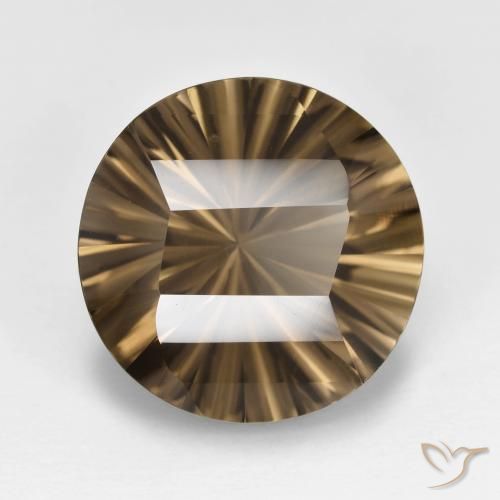 7.77ct Natural Medium-Light Brown Smoky Quartz, Round, VVS-VS