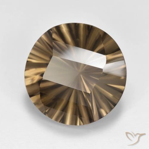 7.77 ct Brown Smoky Quartz Stone, Natural Smoky Quartz in Round Concave Cut Shape for Sale